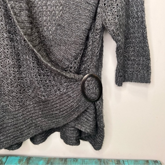 Pennington's Grey Faux Wrap Knit Sweater Size X - Picture 4 of 12